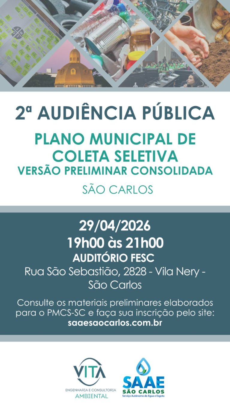 SAAE E VITA ENGENHARIA PROMOVEM 2ª AUDIÊNCIA PÚBLICA DO PLANO MUNICIPAL DE COLETA SELETIVA
