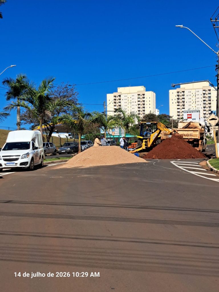 SAAE INFORMA INTERDIÇÃO NA RUA PASSEIO DAS PALMEIRAS