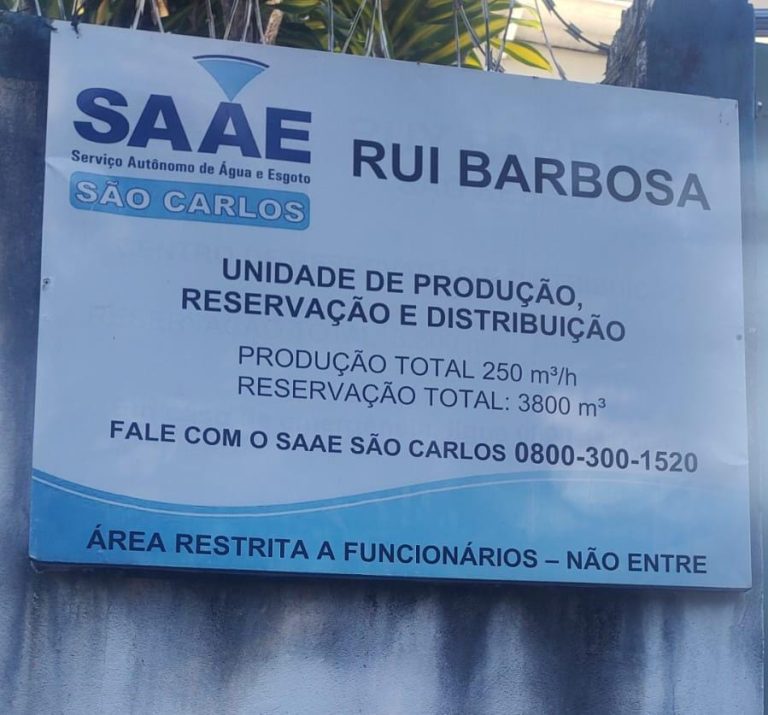 SAAE INFORMA MANUTENÇÃO EMERGENCIAL NO CENTRO DE PRODUÇÃO, RESERVAÇÃO E DISTRIBUIÇÃO DO RUI BARBOSA